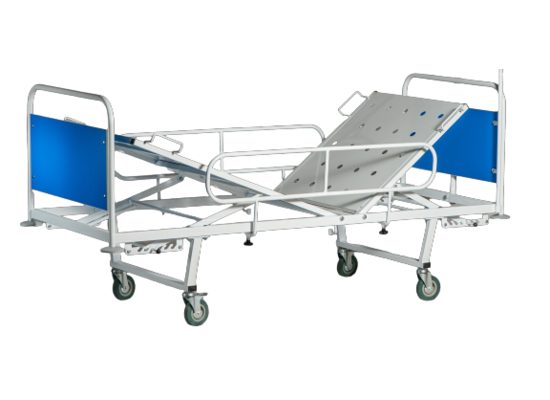 Кровать медицинская функциональная механическая со съемной парой колес КМФ2-01